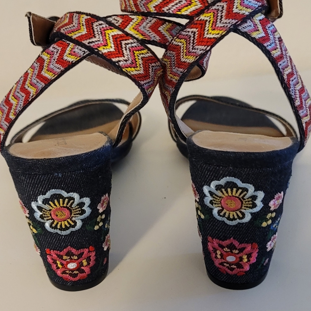 Indigo Rd Embroidered Denim Heels - Picture 3 of 3
